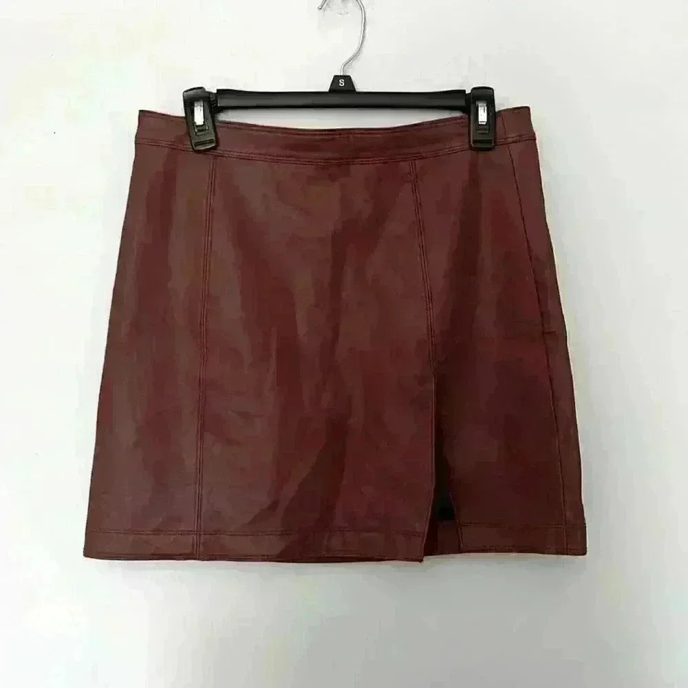 Shinestar Faux Leather Skirt 